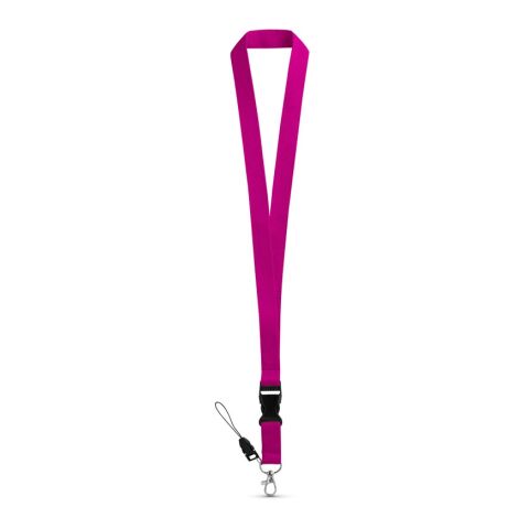 Werbeartikel ANQUETIL Lanyard Schlüsselband 20mm mit abnehmbarer Schnalle Metall-Karabiner ideal für Messen – Violett – mit Logo bedruckt