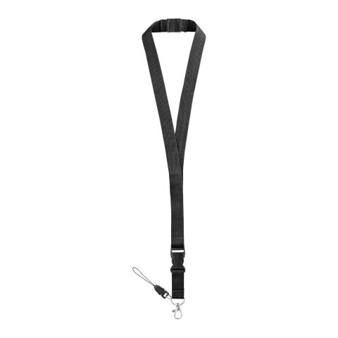 MURRAY. Lanyard aus Polyester (20 mm) mit einem Schlüsselband Schwarz | ohne Werbeanbringung