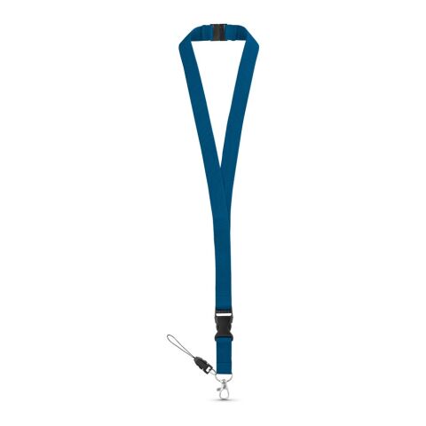 Werbeartikel MURRAY Lanyard Schlüsselband 20mm Polyester abnehmbare Schnalle & Sicherheitsverschluss ideal für Messen – Blau – mit Logo bedruckt