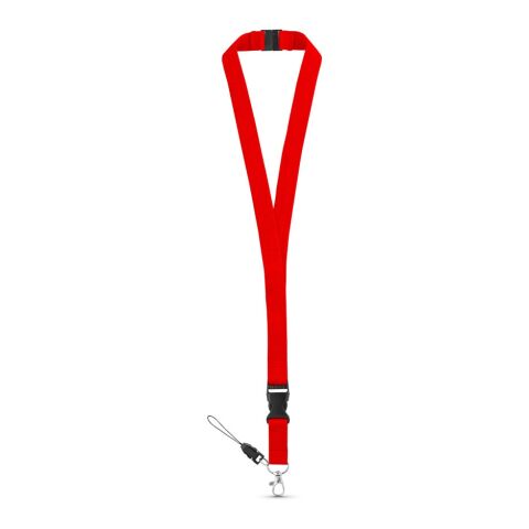 Werbeartikel MURRAY Lanyard Schlüsselband 20mm Polyester abnehmbare Schnalle & Sicherheitsverschluss ideal für Messen – Rot – mit Logo bedruckt