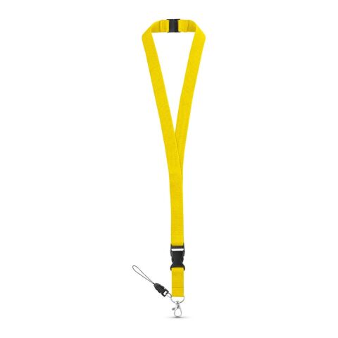 Werbeartikel MURRAY Lanyard Schlüsselband 20mm Polyester abnehmbare Schnalle & Sicherheitsverschluss ideal für Messen – Gelb – mit Logo bedruckt