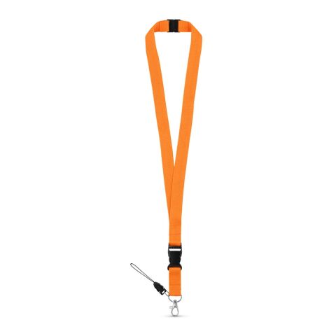 Werbeartikel MURRAY Lanyard Schlüsselband 20mm Polyester abnehmbare Schnalle & Sicherheitsverschluss ideal für Messen – Orange – mit Logo bedruckt
