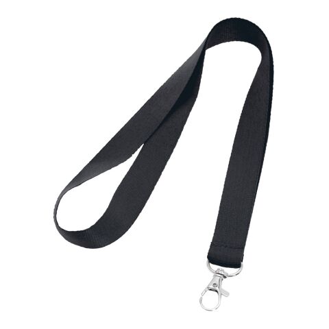 LARIAT. Lanyard aus Polyester mit 20mm Breite Schwarz | ohne Werbeanbringung