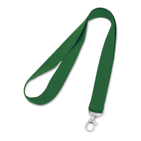 Werbeartikel LARIAT Lanyard Schlüsselband 20mm Polyester inkl. Metallkarabiner hochwertig & reissfest ideal für Messen – Grün – mit Logo bedruckt