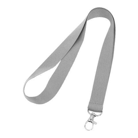 LARIAT. Lanyard aus Polyester mit 20mm Breite Hellgrau | ohne Werbeanbringung