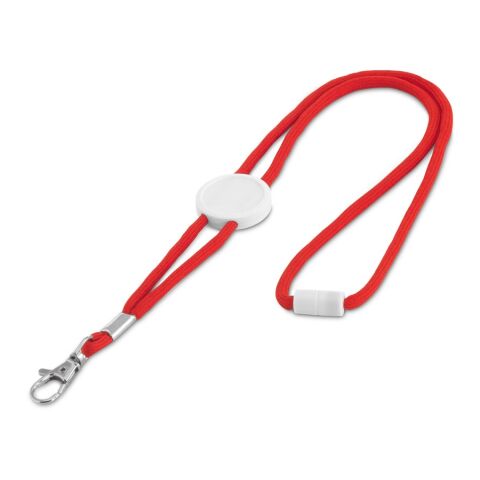 Werbeartikel WEAVE Lanyard Schlüsselband 5mm Kordel anpassbar Metall-Karabiner ideal für Doming Logo-Druck – Rot – mit Logo bedruckt