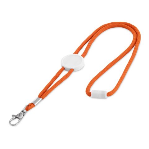 Werbeartikel WEAVE Lanyard Schlüsselband 5mm Kordel anpassbar Metall-Karabiner ideal für Doming Logo-Druck – Orange – mit Logo bedruckt
