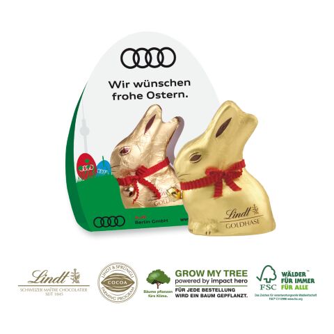 Lindt Goldhase Im Werbeaufsteller, 50 G bunt | 4C Digital-/Offsetdruck