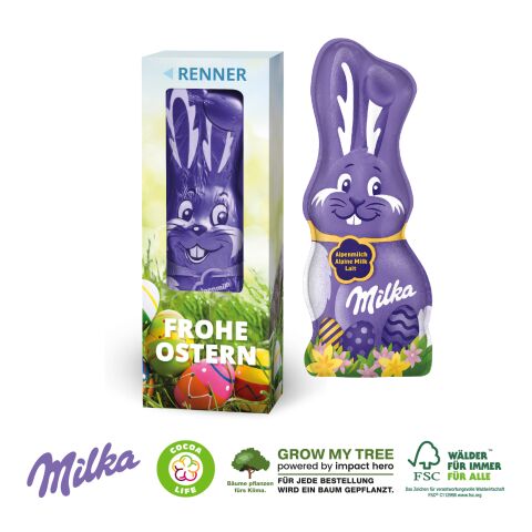 Milka Schmunzelhase In Der Werbebox bunt | ohne Werbeanbringung | 45 g