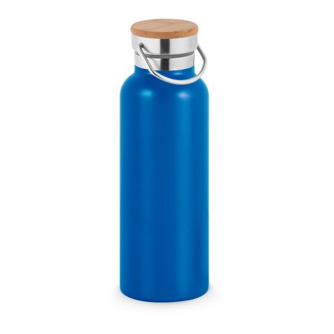 Nachhaltiger Werbeartikel RAGNAR. Trinkflasche aus Edelstahl (36% recycelt) (570 mL), doppelwandig und vakuumisoliert – Blau – mit Logo bedruckt