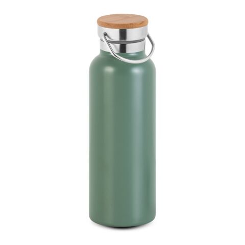 Nachhaltiger Werbeartikel RAGNAR. Trinkflasche aus Edelstahl (36% recycelt) (570 mL), doppelwandig und vakuumisoliert – Khaki – mit Logo bedruckt