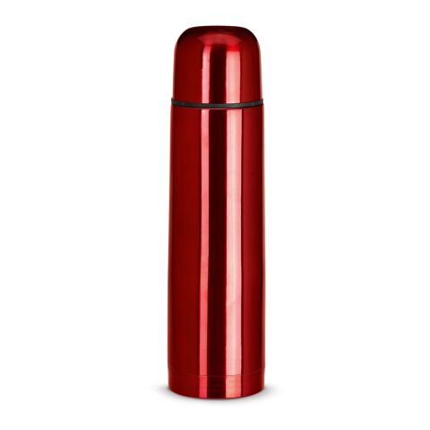 Werbeartikel LUKA. Thermosflasche aus Edelstahl mit 500 ml Fassungsvermögen – Rot – mit Logo bedruckt