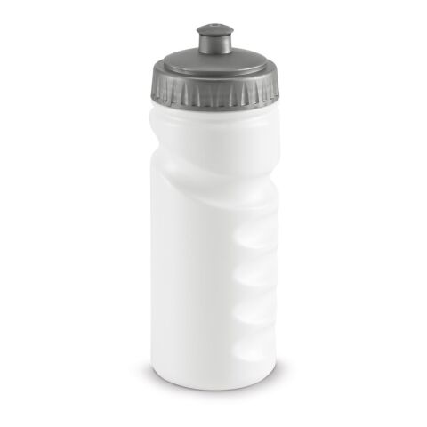Werbeartikel LOWRY. 530 ml HDPE-Sportflasche – Satinsilber – mit Logo bedruckt