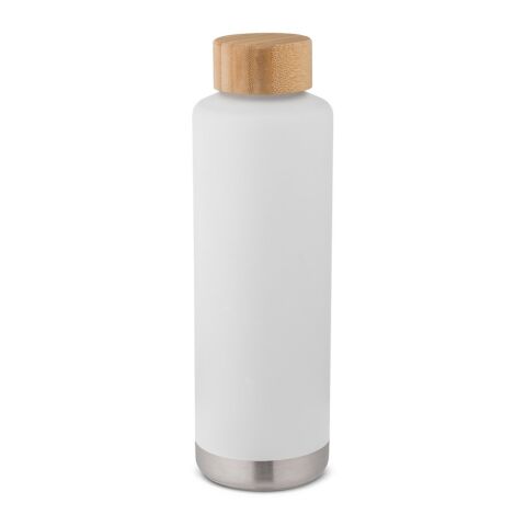 Werbeartikel NORRE BOTTLE. Isolierflasche aus Edelstahl (36% recycelt) (640 mL) – Weiss – mit Logo bedruckt