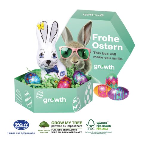 Großes Osternest Mit Klett Schokolade bunt | 4C Digital-/Offsetdruck