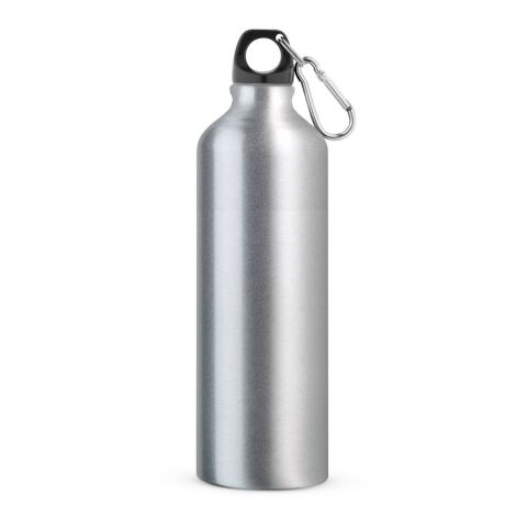 Werbeartikel LANDSCAPE L. Aluminium-Sportflasche mit Karabiner 800 ml – Satinsilber – mit Logo bedruckt