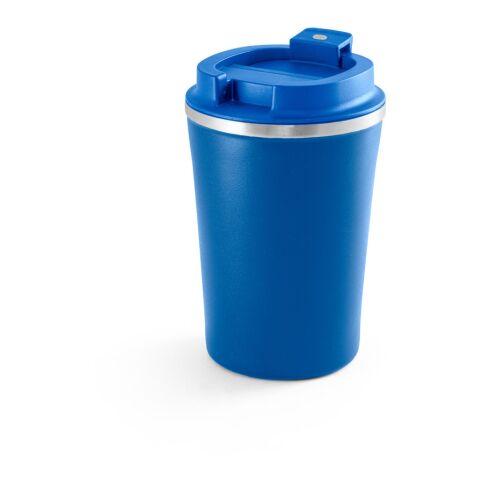 Werbeartikel PHELPS 470 ml Isolierbecher (Reisebecher) Edelstahl Vakuum-Isolation matte Oberfläche inkl. Geschenkbox – Blau – mit Logo bedruckt