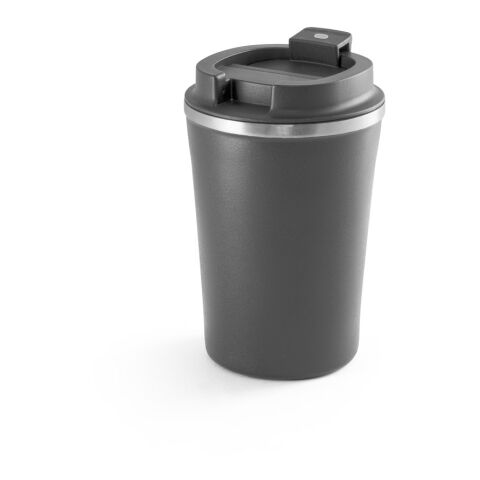 Werbeartikel PHELPS 470 ml Isolierbecher (Reisebecher) Edelstahl Vakuum-Isolation matte Oberfläche inkl. Geschenkbox – Dunkelgrau – mit Logo bedruckt