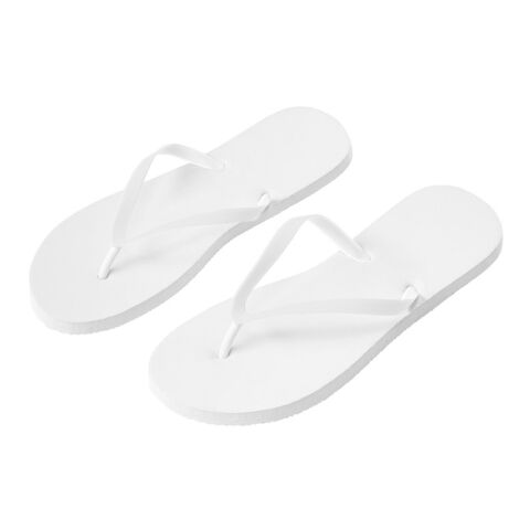 MAUPITI S / M. Bequeme Pantoffeln mit PE-Sohle und PVC-Riemen Weiß | ohne Werbeanbringung