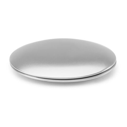 KAYLA. Runder doppelseitiger Aluminiumspiegel mit Magnetverschluss