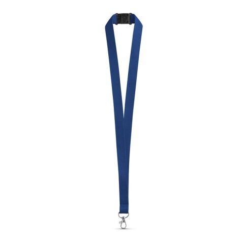 Werbeartikel LEEDS Lanyard Schlüsselband 20mm Polyester inkl. Metallkarabiner & Sicherheitsverschluss ideal für Messen – Blau – mit Logo bedruckt