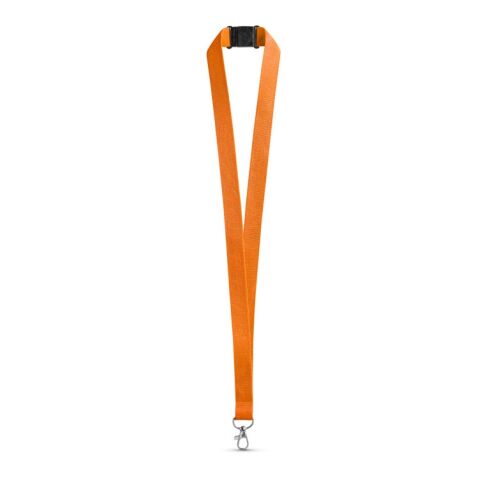Werbeartikel LEEDS Lanyard Schlüsselband 20mm Polyester inkl. Metallkarabiner & Sicherheitsverschluss ideal für Messen – Orange – mit Logo bedruckt