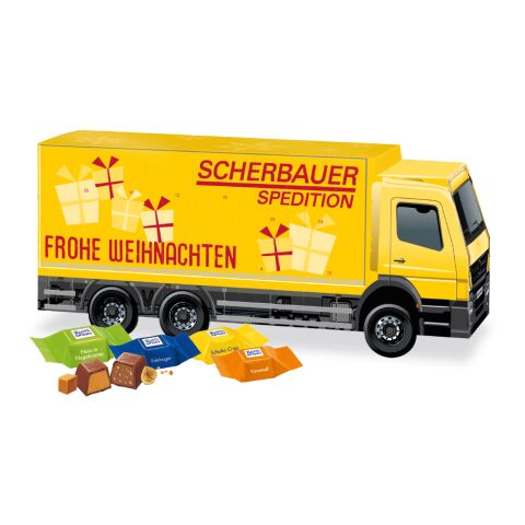 Werbeartikel 3D Adventskalender "LKW" – bunt – mit Logo bedruckt