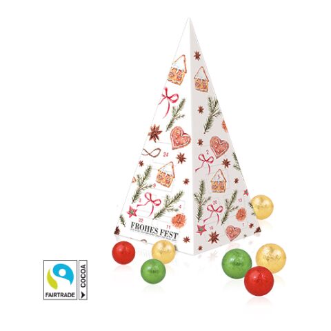 Adventskalender &quot;Weihnachtspyramide&quot; Mit Fairtrade® Schokolade bunt | 4C Digital-/Offsetdruck