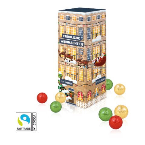 Adventskalender &quot;Turm&quot; Mit Fairtrade® Schokolade bunt | 4C Digital-/Offsetdruck