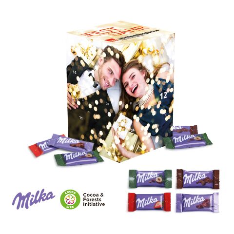 Adventskalender Cube &quot;Xl&quot; Mit Milka Schokolade bunt | 4C Digital-/Offsetdruck
