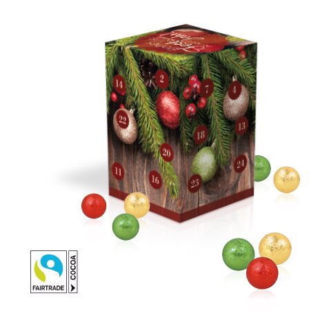 Adventskalender Cube &quot;Xl&quot; Mit Fairtrade® Schokolade bunt | 4C Digital-/Offsetdruck