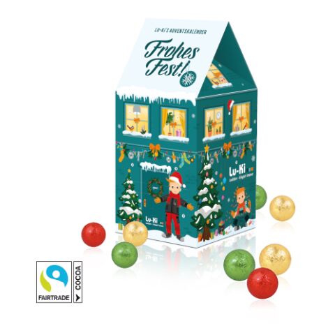 Adventskalender-Haus &quot;Xl&quot; Mit Fairtrade® Schokolade bunt | 4C Digital-/Offsetdruck