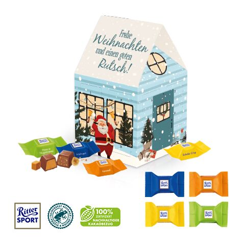 Adventskalender &quot;Haus&quot; Mit Ritter Sport Schokowürfel bunt | 4C Digital-/Offsetdruck