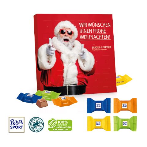 Tisch-Adventskalender Mit Ritter Sport Schokowürfel bunt | 4C Digital-/Offsetdruck