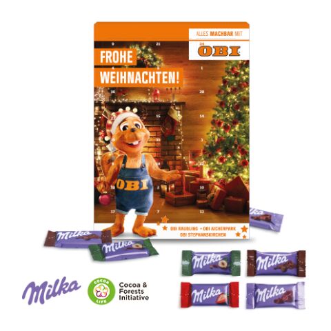 Wand-Adventskalender Mit Milka Schokolade bunt | 4C Digital-/Offsetdruck