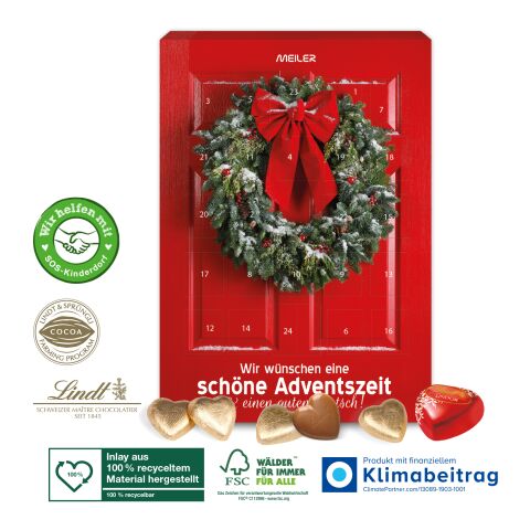 Adventskalender Lindt „Schokoladen-Herzen“ Nicht verfügbar | 4C Digital-/Offsetdruck