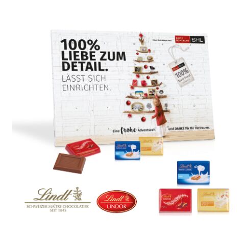 Tisch-Adventskalender &quot;Lindt Exklusiv&quot; bunt | 4C Digital-/Offsetdruck