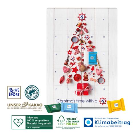 Wand-Adventskalender &quot;Ritter SPORT&quot;, Klimaneutral, FSC®-zertifiziert ohne Werbeanbringung