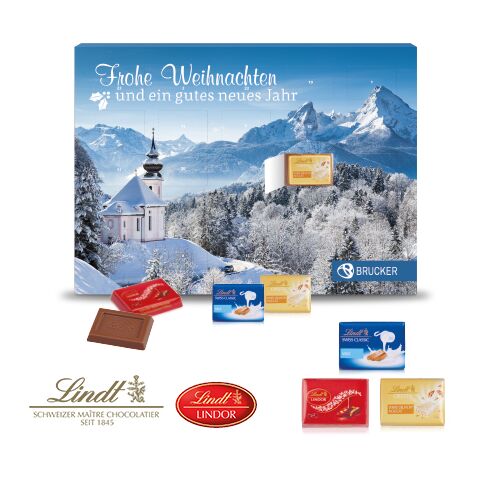 Wand-Adventskalender &quot;Lindt Exklusiv&quot; bunt | 4C Digital-/Offsetdruck