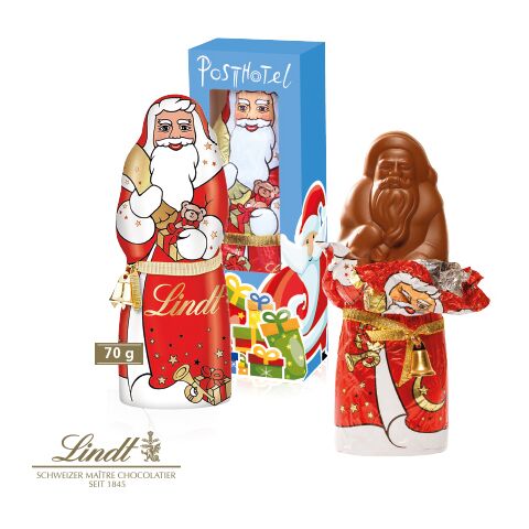 Lindt Weihnachtsmann Mit Glöckchen, 70 G bunt | 4C Digital-/Offsetdruck