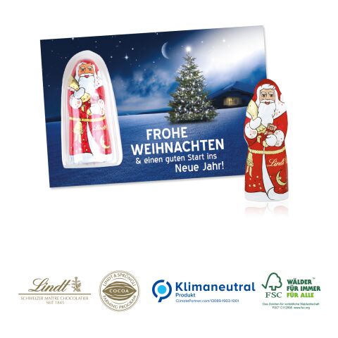 Schokokarte „Business“ mit Lindt Weihnachtsmann ohne Werbeanbringung