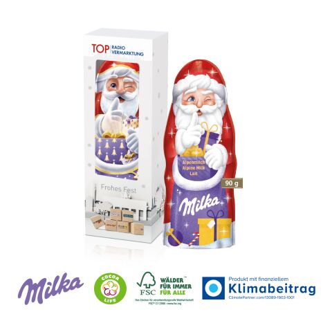 Milka Weihnachtsmann, 90 g bunt | 4C Digital-/Offsetdruck