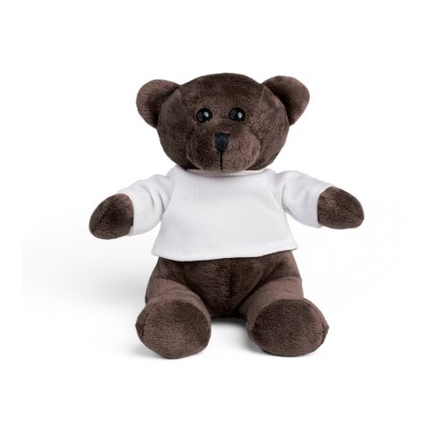 Werbeartikel BEAR. Teddybär Plüschtier mit T-Shirt – Weiss – mit Logo bedruckt