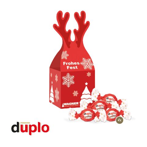 3D Präsent &quot;Rentier&quot; Mit Duplo Knusperlen bunt | 4C Digital-/Offsetdruck