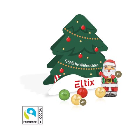 Präsent Tannenbaum Mit Fairtrade® Schokolade bunt | 4C Digital-/Offsetdruck