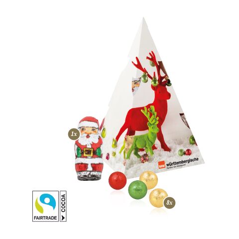 Präsent &quot;Weihnachtsbaum&quot; Mit Fairtrade® Schokolade bunt | 4C Digital-/Offsetdruck