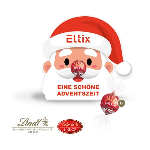 Weihnachtsmann Mit Lindt Lindor Kugel bunt | 4C Digital-/Offsetdruck