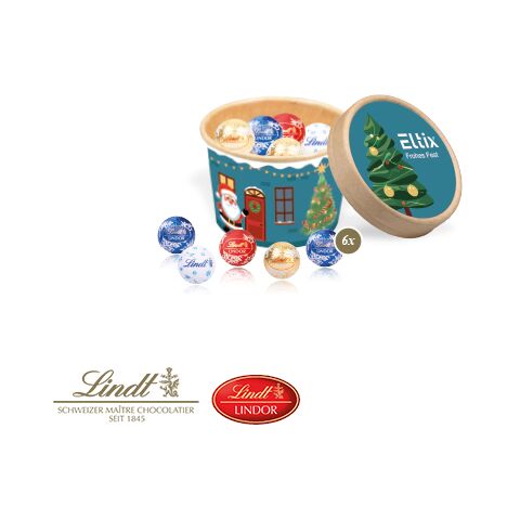 Christmas Paperbox Mit Lindt Minis Und Nikolaus bunt | 4C Digital-/Offsetdruck
