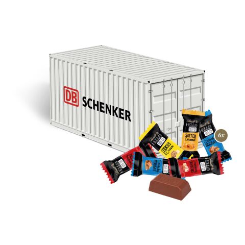 Werbeartikel 3D Präsent "Container" mit Lindt Minis und Nikolaus – bunt – mit Logo bedruckt