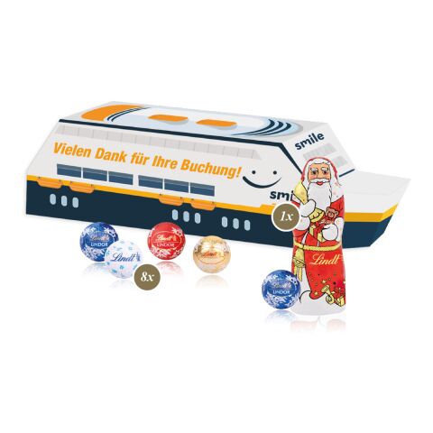 3D Präsent "Schiff" mit Lindt Minis und Nikolaus
